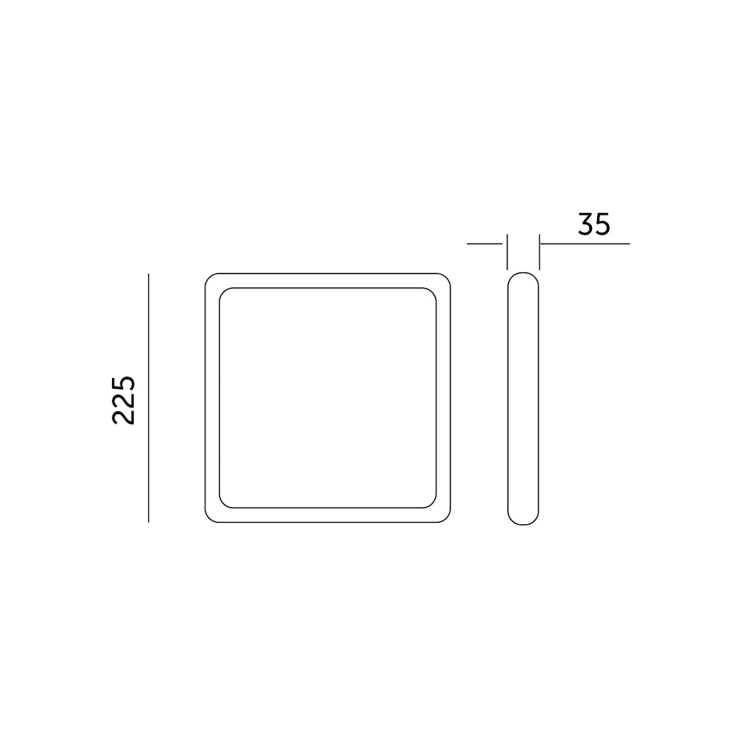 Ceiling lamp LED SIGARO SQUARE 18W 4000K Kobi Premium