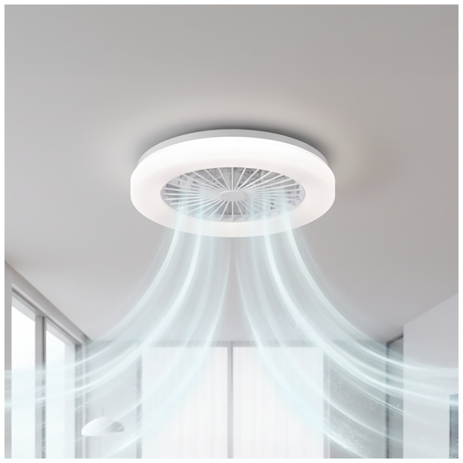 Ceiling LED lamp with fan VENTELUX 24W+15W 3CCT white Kobi Windstar