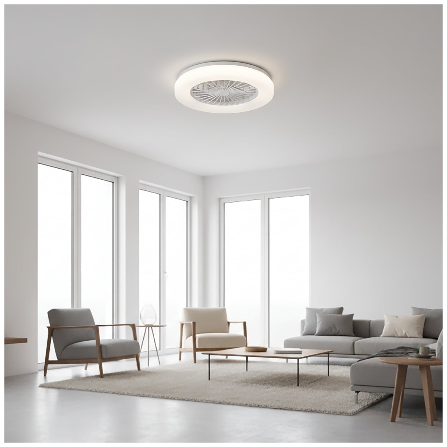 Ceiling LED lamp with fan VENTELUX 24W+15W 3CCT white Kobi Windstar