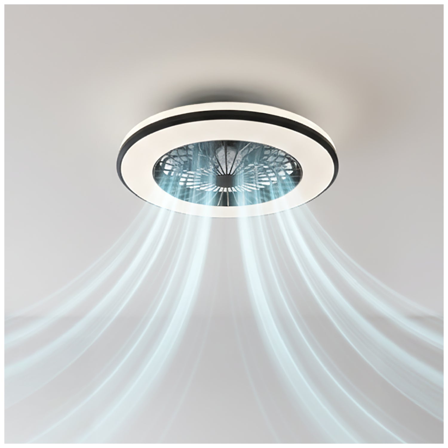 Ceiling LED lamp with fan VENTELUX 48W+15W 3CCT black Kobi Windstar