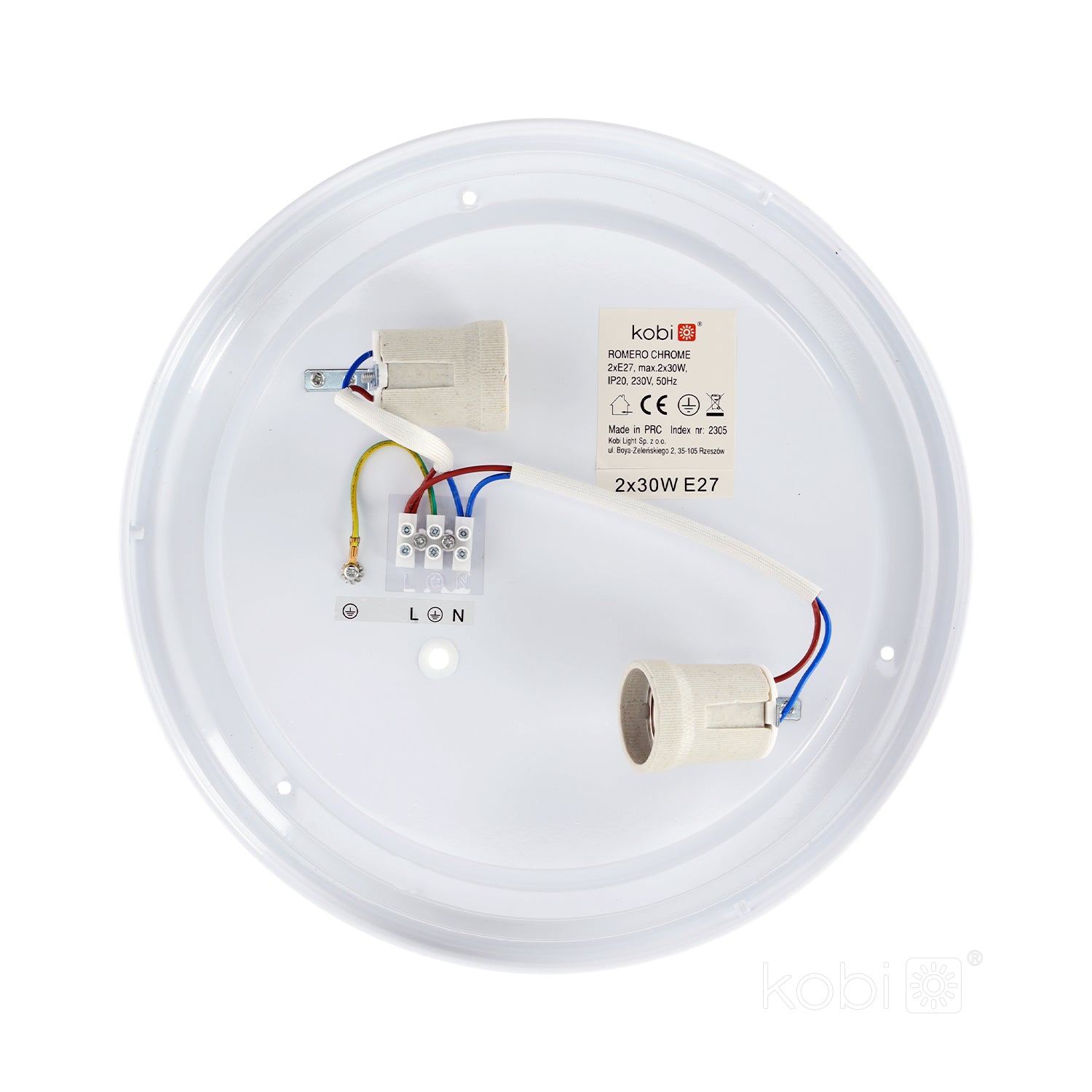 Ceiling lamp ROMERO 2xE27 chrome Kobi