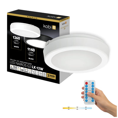 Ceiling lamp with motion sensor LED NAIROS G2 12W 3CCT LX IP65 white Kobi Premium
