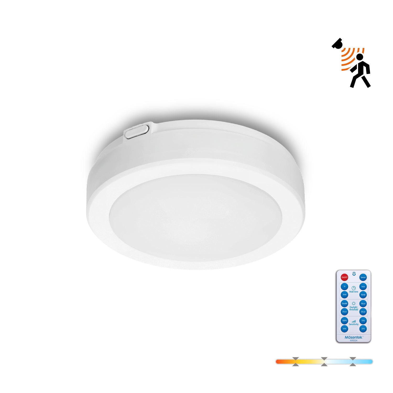 Ceiling lamp with motion sensor LED NAIROS G2 12W 3CCT LX IP65 white Kobi Premium