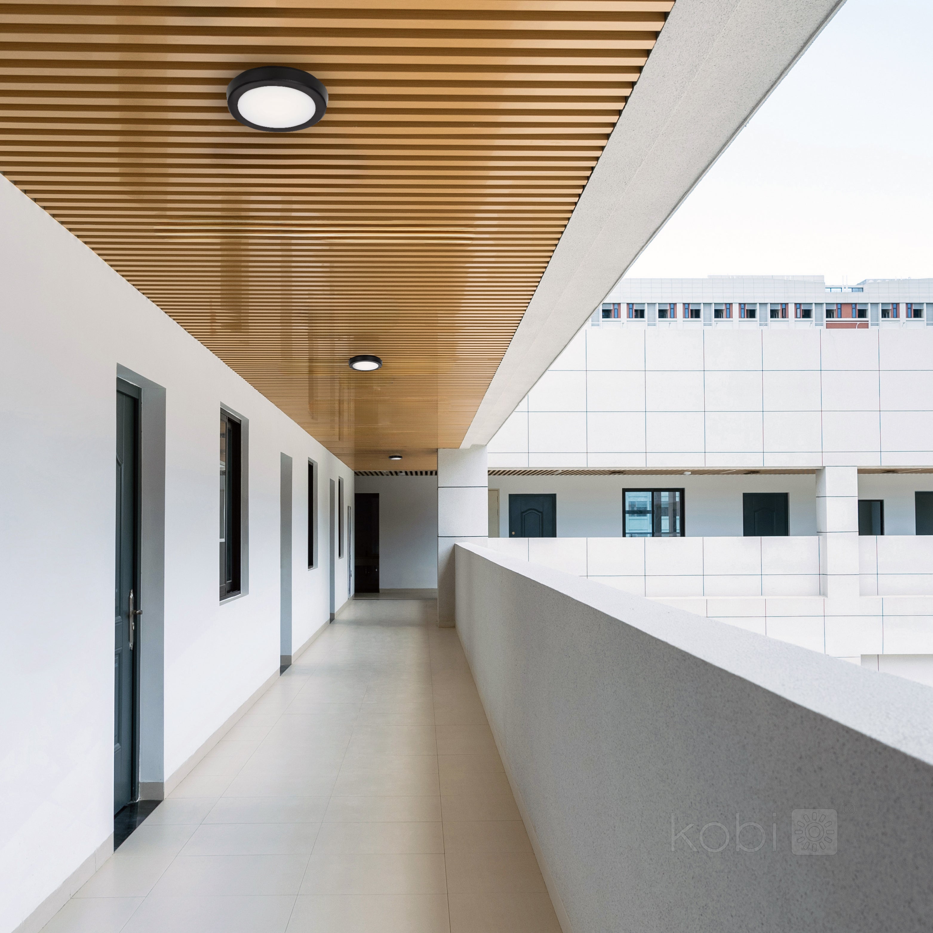 Ceiling lamp with motion sensor LED NAIROS G2 12W 3CCT LX IP65 black Kobi Premium