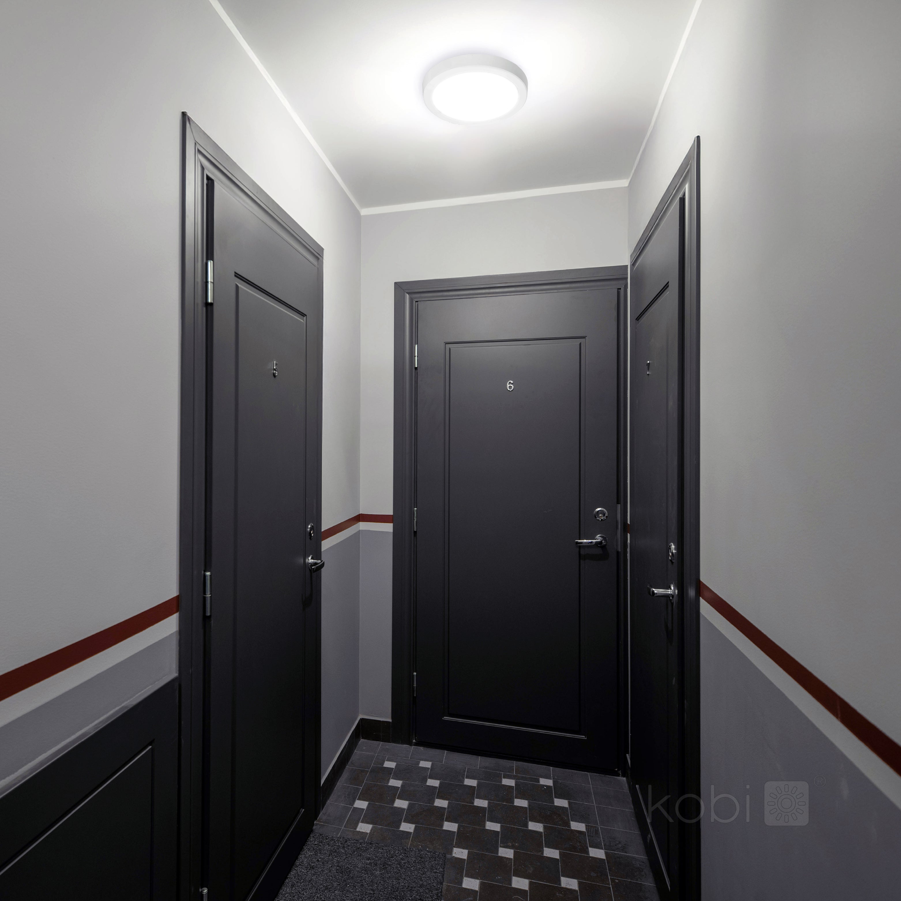 Ceiling lamp with motion sensor LED NAIROS G2 18W 3CCT LX IP65 white Kobi Premium