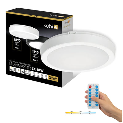 Ceiling lamp with motion sensor LED NAIROS G2 18W 3CCT LX IP65 white Kobi Premium