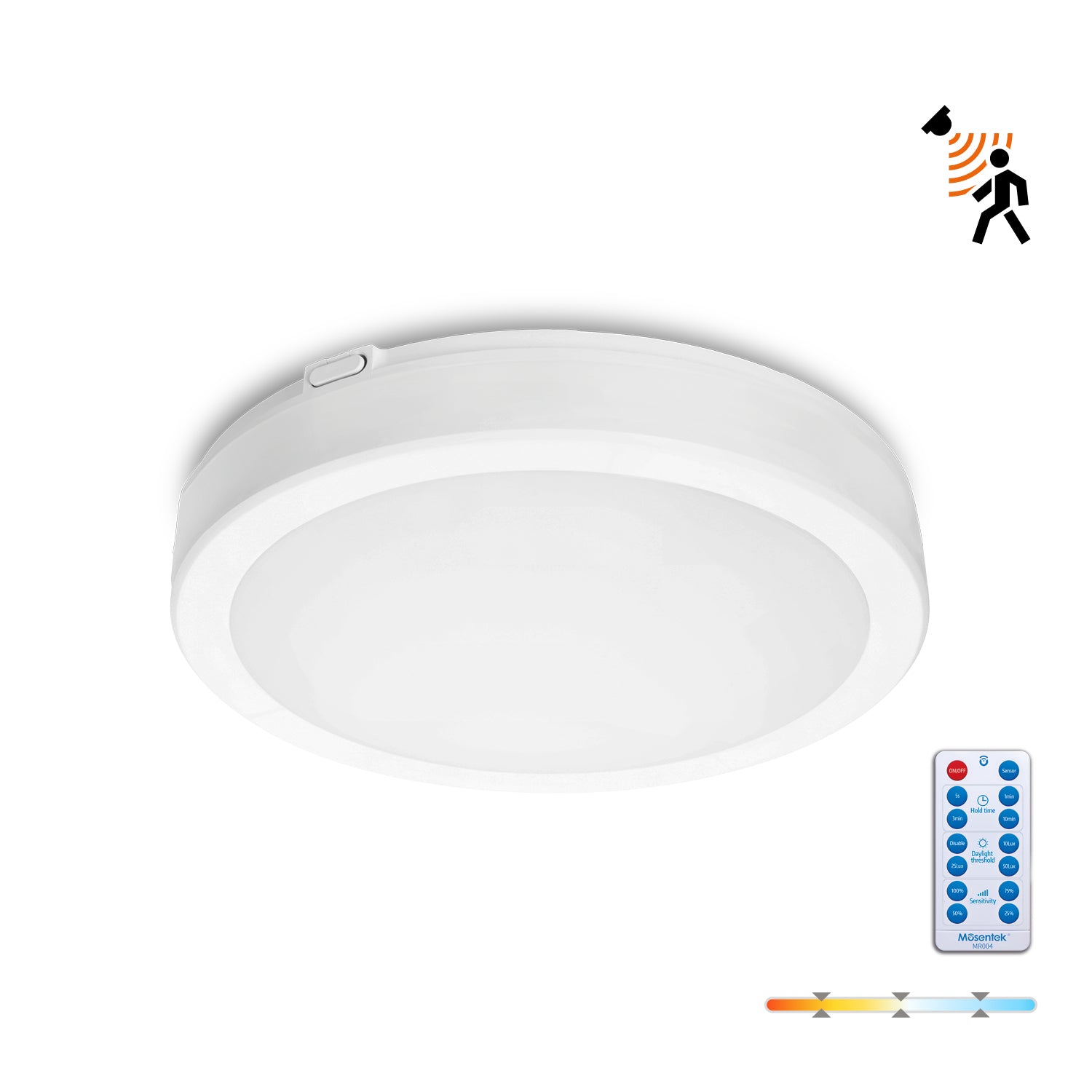 Ceiling lamp with motion sensor LED NAIROS G2 24W 3CCT LX IP65 white Kobi Premium