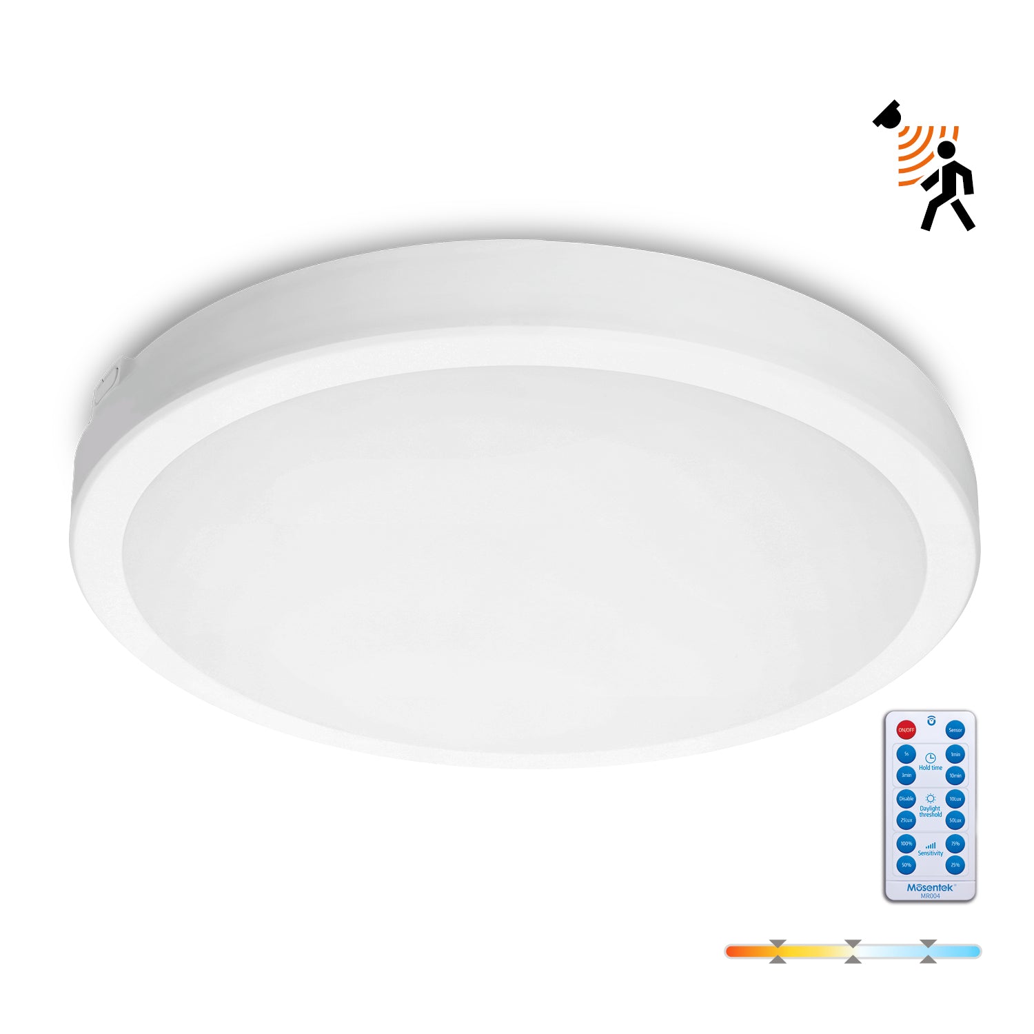 Ceiling lamp with motion sensor LED NAIROS G2 36W 3CCT LX IP65 white Kobi Premium