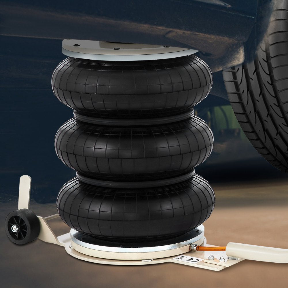VEVOR 5 Ton/4999.9 kg Pneumatic Jack Triple Bag Air Jack Lifting Height 16.5-40.6 cm Inflatable Car Jack Lifter Pneumatic Air Jack 4999.9 kg Capacity Extremely Fast Lifting