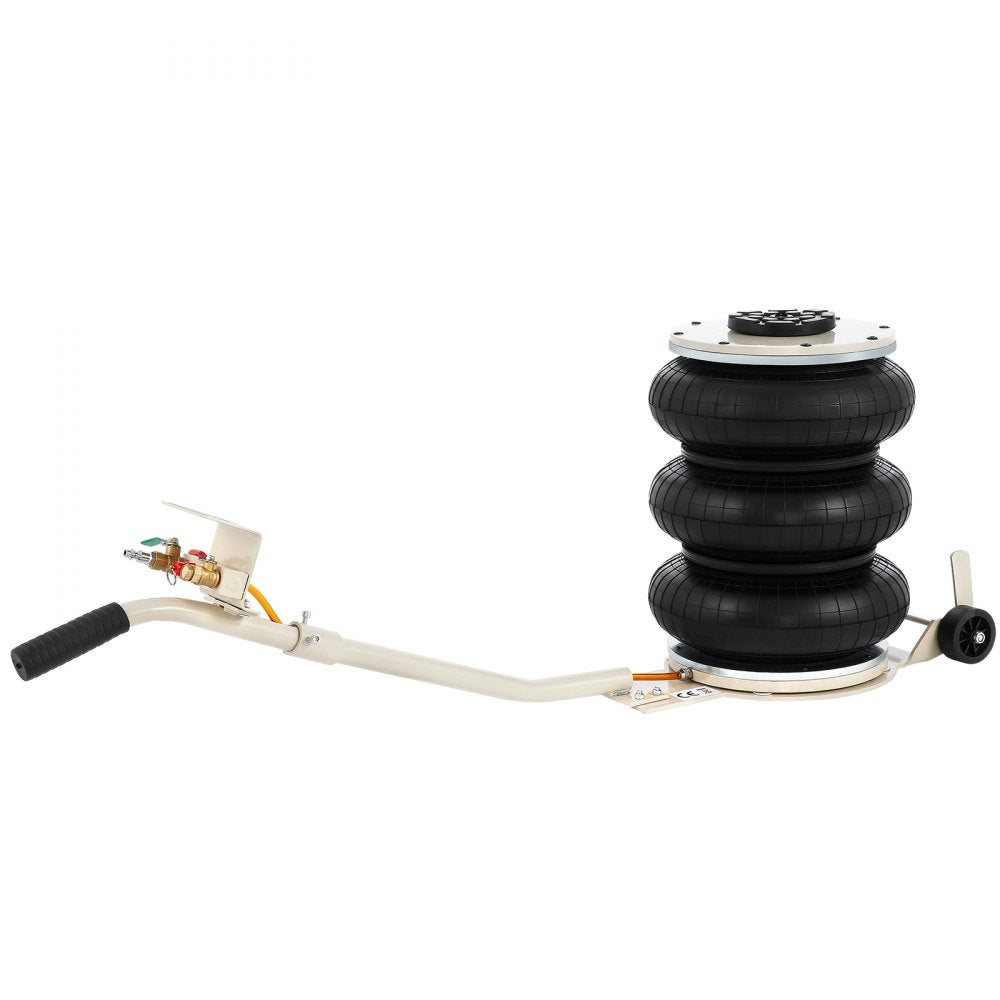 VEVOR 5 Ton/4999.9 kg Pneumatic Jack Triple Bag Air Jack Lifting Height 16.5-40.6 cm Inflatable Car Jack Lifter Pneumatic Air Jack 4999.9 kg Capacity Extremely Fast Lifting