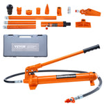 VEVOR 10 Ton Porta Power Kit, Portable Hydraulic Jack with 4.6 ft/1.4 m Oil Hose, Auto Body Frame Repair Kit with Storage Case for Car Repair, Truck, Farm