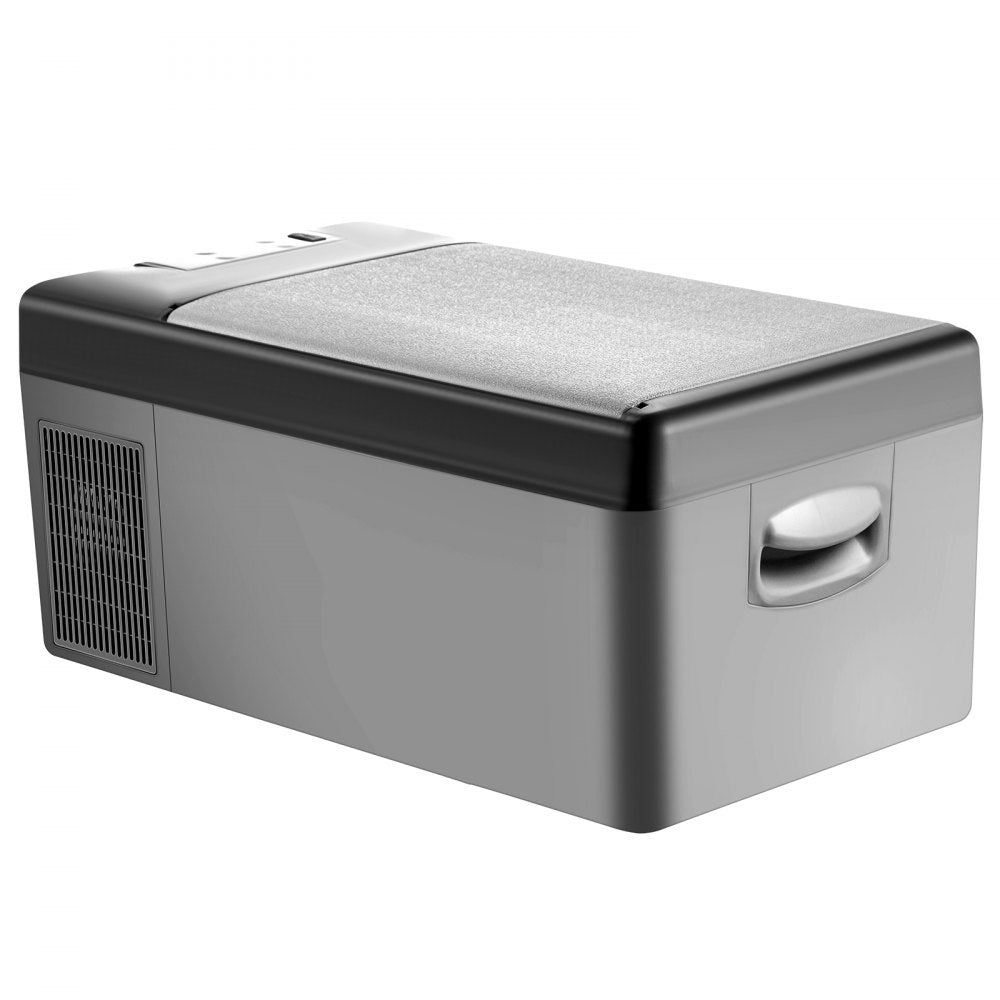 VEVOR Portable Car Freezer, 15L Portable Refrigerator Freezer, Dual Storage Zone Camping Freezer, -4℉~50℉ 12 Volt Fridge Freezer, Car Freezer for Car and Home Use, DC 12/24V, AC 100-240V, USB Port