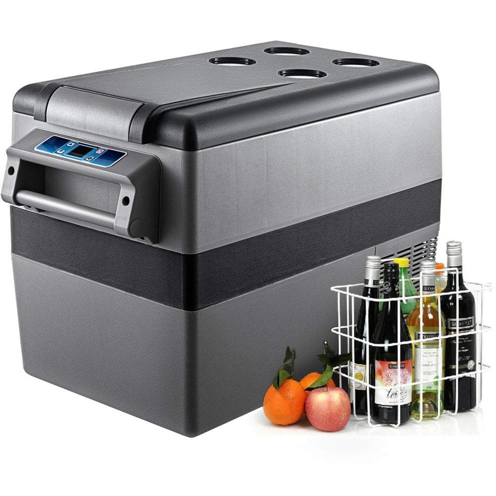 VEVOR Portable Small Car Freezer 45L Mini Car Freezer Refrigerator 45W Car Fridge Cooler 12V Fridge Freezer AC/DC Portable Freezer Portable Vehicle Car Fridge For Home and Outdoor Use