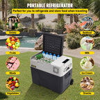 VEVOR Car Refrigerator, 12 Volt Car Refrigerator Fridge, 30 L Single Zone Portable Freezer with Wheels and Handle, -4℉-68℉, 12/24V DC and 100-240V AC Compressor Cooler for Outdoor, Camping