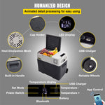 VEVOR Car Refrigerator, 12 Volt Car Refrigerator Fridge, 50 L Single Zone Portable Freezer with Wheels and Handle, -4℉-68℉, 12/24V DC and 100-240V AC Compressor Cooler for Outdoor, Camping
