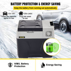 VEVOR Car Refrigerator, 12 Volt Car Refrigerator Fridge, 50 L Single Zone Portable Freezer with Wheels and Handle, -4℉-68℉, 12/24V DC and 100-240V AC Compressor Cooler for Outdoor, Camping