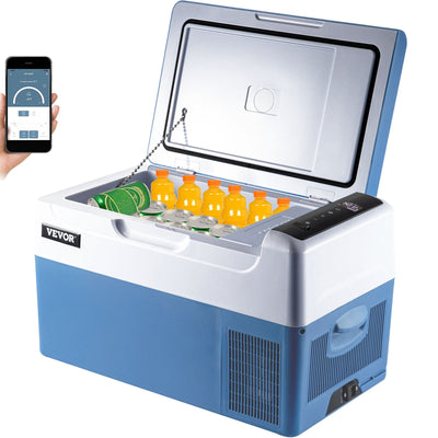 VEVOR Car Refrigerator 22L Compressor Portable Small Refrigerator Car Refrigerator Freezer Vehicle Car Truck RV Boat Mini Electric Cooler for Driving Travel Fishing Outdoor and Home Use