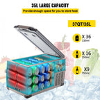 VEVOR Car Refrigerator 35L Compressor Portable Small Refrigerator Refrige Car Refrigerator Freezer Vehicle Car Truck RV Boat Mini Electric Cooler Driving Travel Fishing Outdoor and Home Use
