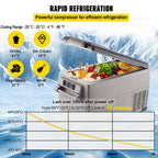 VEVOR Car Refrigerator 35L Compressor Portable Small Refrigerator Refrige Car Refrigerator Freezer Vehicle Car Truck RV Boat Mini Electric Cooler Driving Travel Fishing Outdoor and Home Use