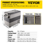 VEVOR Car Refrigerator 55L Compressor Portable Small Refrigerator Car Refrigerator Freezer Vehicle Car Truck RV Boat Mini Electric Cooler for Driving Travel Fishing Outdoor and Home Use