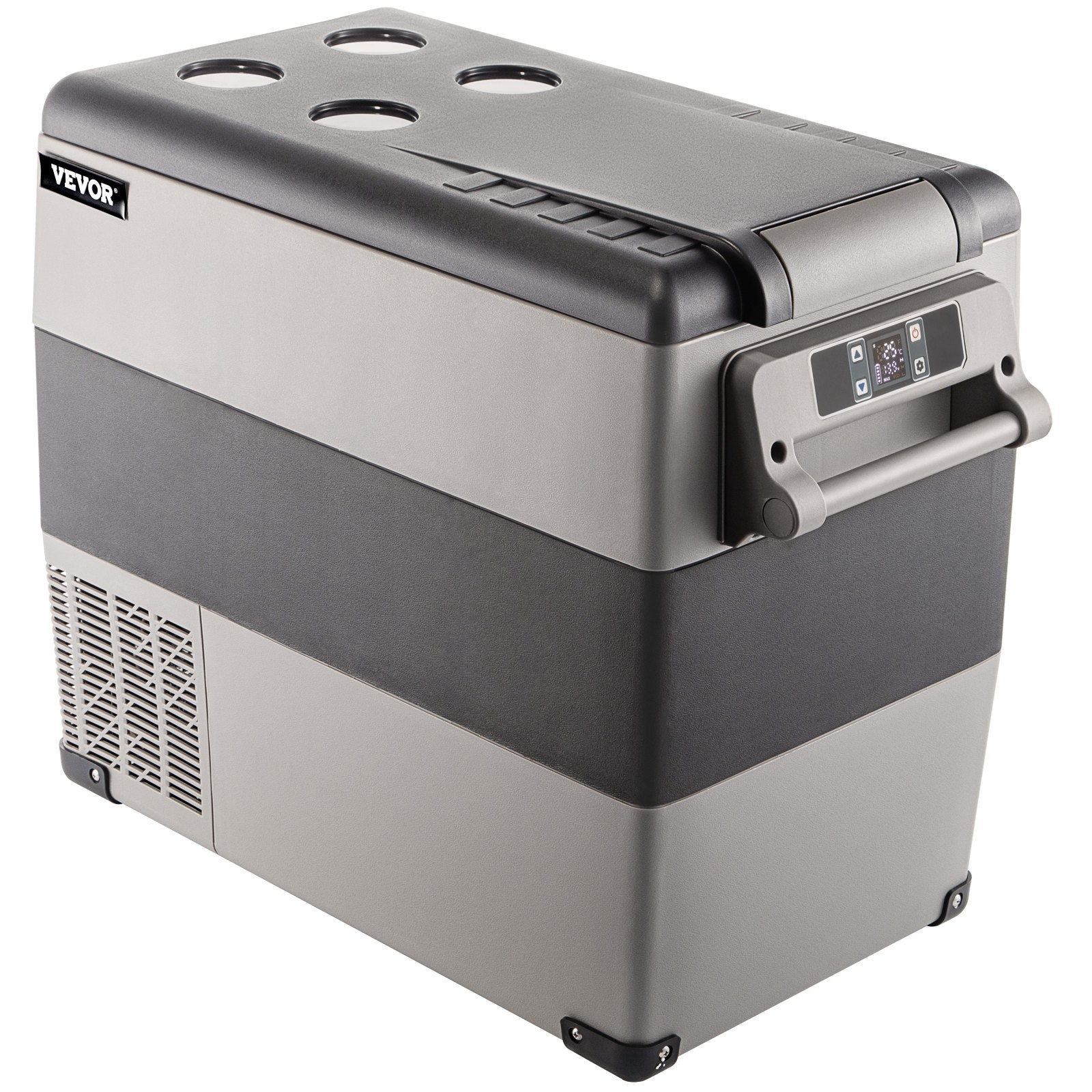 VEVOR Car Refrigerator 55L Compressor Portable Small Refrigerator Car Refrigerator Freezer Vehicle Car Truck RV Boat Mini Electric Cooler for Driving Travel Fishing Outdoor and Home Use