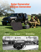 VEVOR Portable Power Station with 100W Solar Panel, 600W Solar Generator Power Station, 493Wh LiFePO4 Battery Backup with 7 Output Ports for Home Emergency, Outdoor Camping, RV Travel