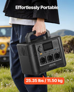 VEVOR Portable Power Station, 1200W Solar Generator Power Station, 806Wh LiFePO4 Battery Backup with 9 Output Ports for Home Emergency, Outdoor Camping, RV Travel (Solar Panel NOT Included)
