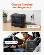VEVOR Portable Power Station, 1200W Solar Generator Power Station, 806Wh LiFePO4 Battery Backup with 9 Output Ports for Home Emergency, Outdoor Camping, RV Travel (Solar Panel NOT Included)