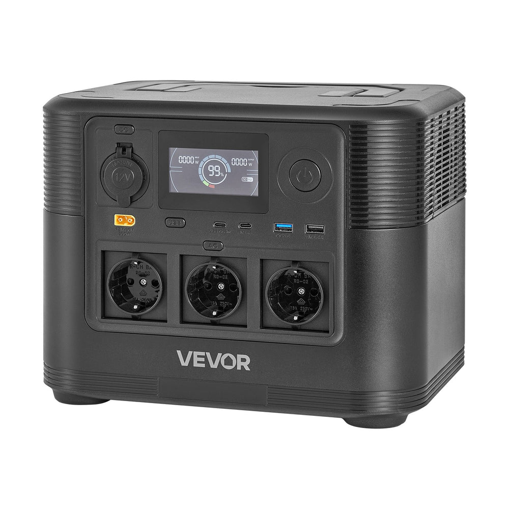VEVOR Portable Power Station, 1800W Solar Generator Power Station, 1008Wh LiFePO4 Battery Backup with 8 Output Ports for for Home Emergency, Outdoor Camping, RV Travel (Solar Panel NOT Included)