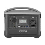 VEVOR Portable Power Station, 600W Solar Generator Power Station, 493Wh LiFePO4 Battery Backup with 7 Output Ports for Home Emergency, Outdoor Camping, RV Travel (Solar Panel NOT Included)