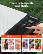 VEVOR Car Refrigerator, DC 12/24V AC100-240V Compressor Electric Cooler, -20°C to 20°C Car Fridge with APP Control, 20L Cars Freezer for RVs, Campsites, Boats, Camping, Fishing, 60W Portable Freezer