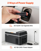 VEVOR Car Refrigerator, DC 12/24V AC100-240V Compressor Electric Cooler, -20°C to 20°C Car Fridge with APP Control, 22L Cars Freezer for RVs, Campsites, Boats, Camping, Fishing, 45W Portable Freezer