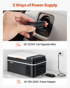 VEVOR Car Refrigerator, DC 12/24V AC100-240V Compressor Electric Cooler, -20°C to 20°C Car Fridge with APP Control, 20L Cars Freezer for RVs, Campsites, Boats, Camping, Fishing, 60W Portable Freezer