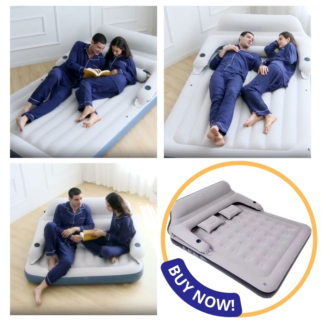 Queen Size Inflatable Air Mattress with Headboard – 250kg Load, SKU: 532