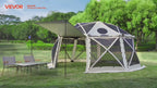 VEVOR Pop up Gazebo Screen Tent, 3.96 x 3.96 m, 13-Sided Spherical Camping Canopy Tent with Removable Top & Carry Bag, Quick-Set & Bite-Proof, Screen House Sun Shelter for 10-12 Persons, Green
