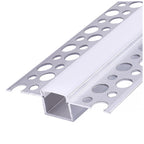 Recessed profile KG01 anodized silver + milky cover 1m Kobi