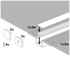 Recessed profile KG01 anodized silver + milky cover 2m Kobi