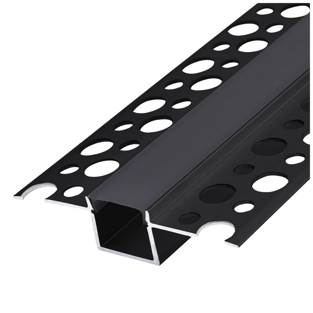 Recessed profile KG01 black + black cover 1m Kobi
