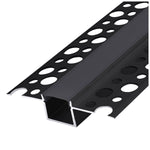 Recessed profile KG01 black + black cover 1m Kobi