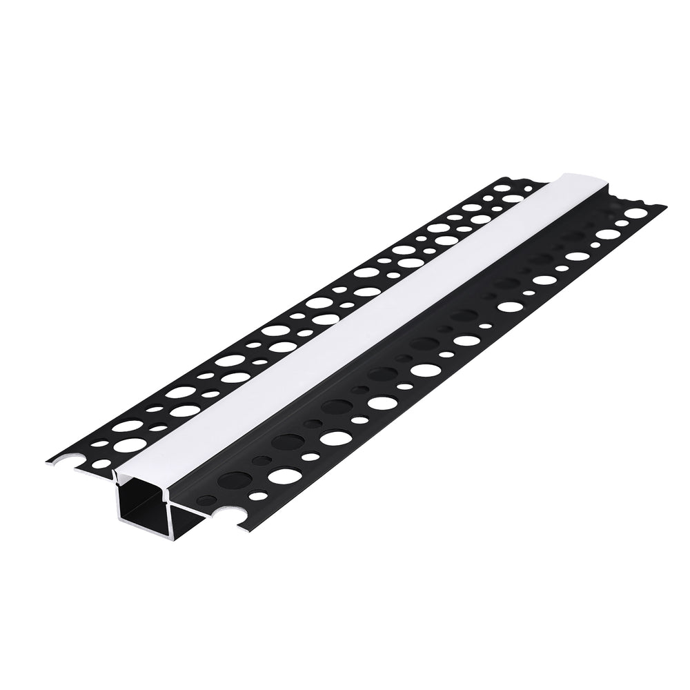 Recessed profile KG01 black + milky cover 1m Kobi