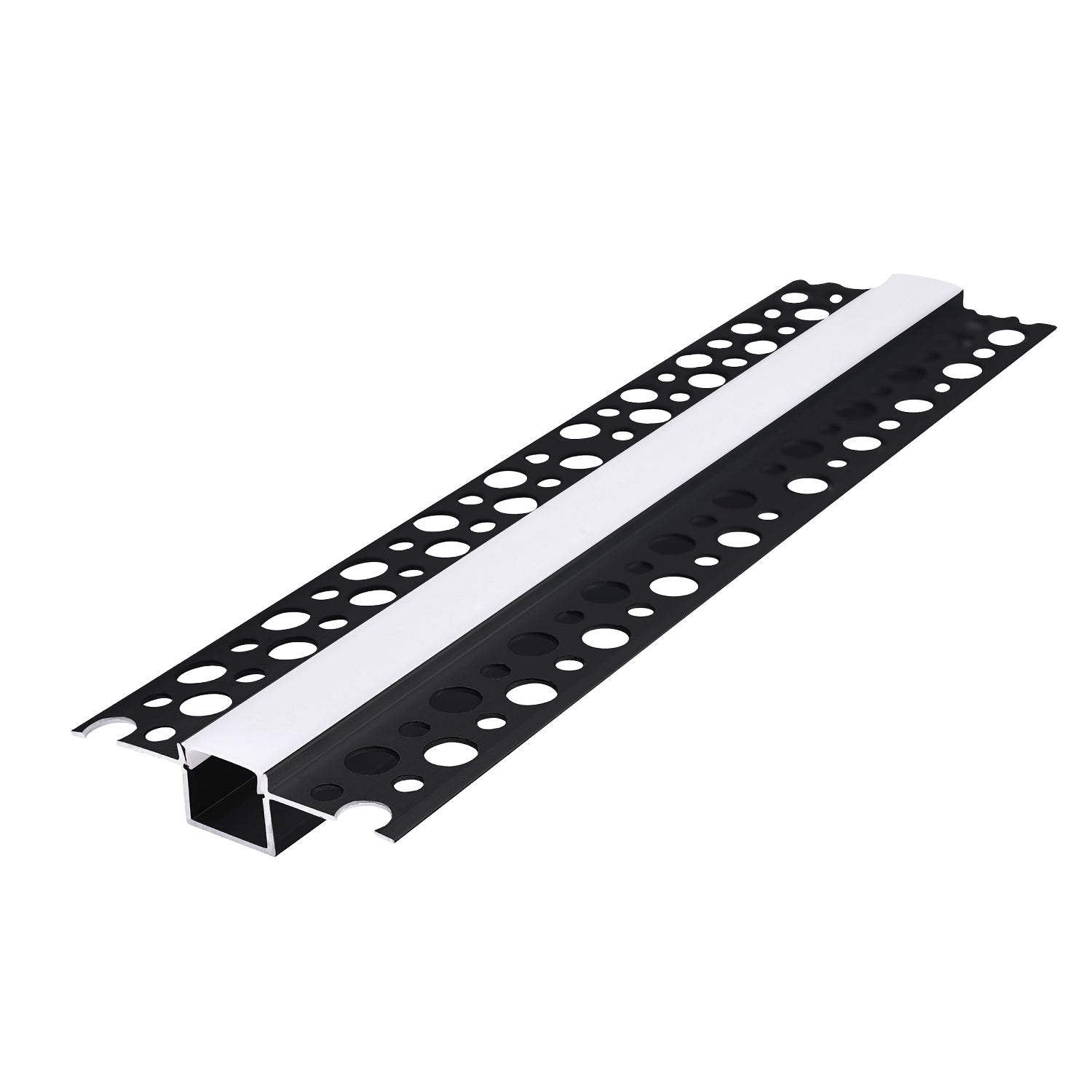 Recessed profile KG01 black + milky cover 1m Kobi