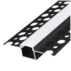 Recessed profile KG01 black + milky cover 1m Kobi