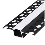 Recessed profile KG01 black + milky cover 1m Kobi