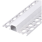 Recessed profile KG02 anodized silver + milky cover 2m Kobi