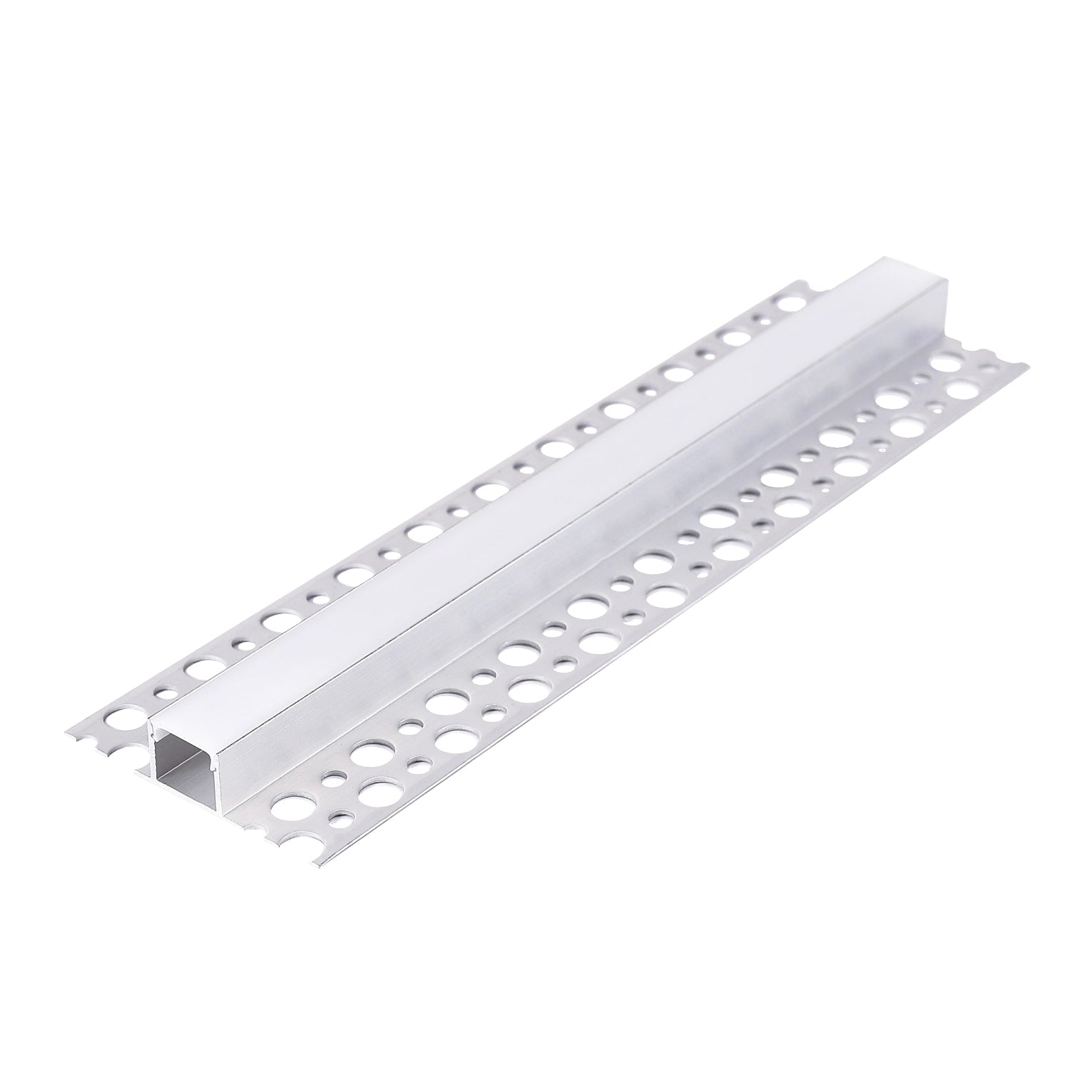 Recessed profile KG02 anodized silver + milky cover 2m Kobi