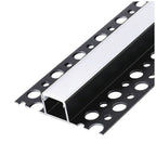 Recessed profile KG02 black + milky cover 1m Kobi