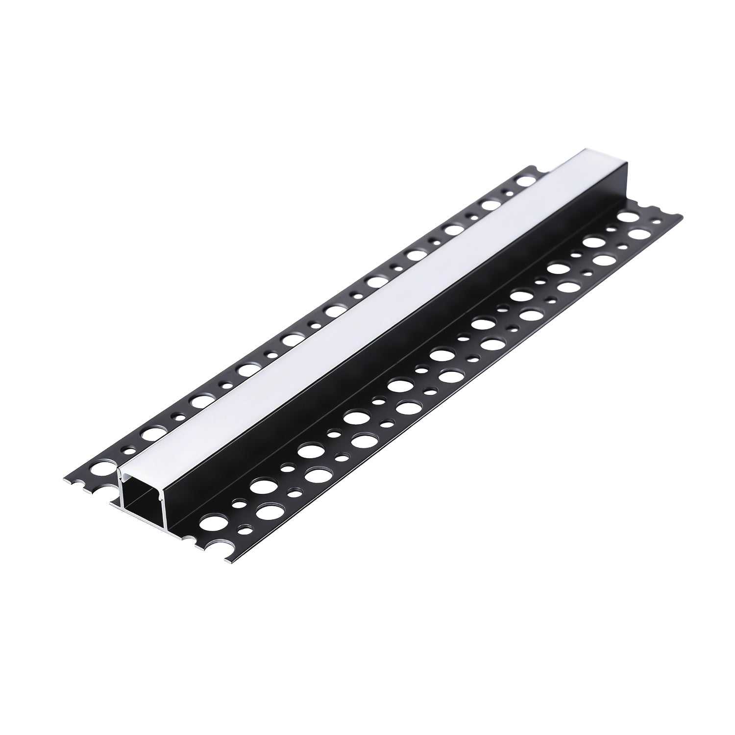 Recessed profile KG02 black + milky cover 2m Kobi