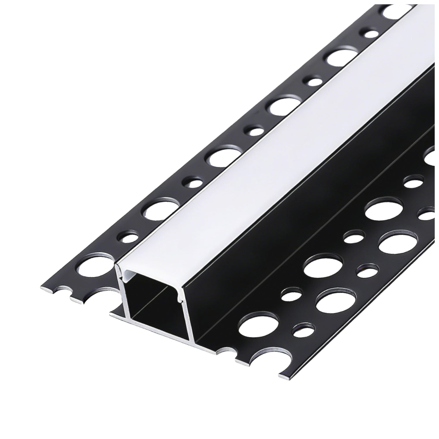 Recessed profile KG02 black + milky cover 2m Kobi