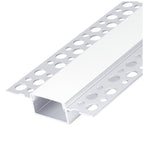 Recessed profile KG03 anodized silver + milky cover 2m Kobi