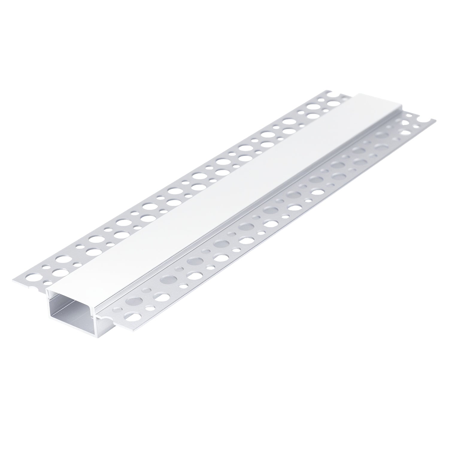 Recessed profile KG03 anodized silver + milky cover 2m Kobi